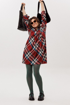 Платье Anelli 1769 бордовая_шотландка - фото 4