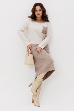 Джемпер, юбка Galean Style 993 коричневый - фото 5