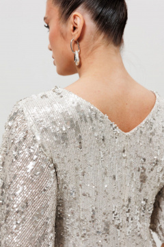 Платье Mislana 1037/1 серебро - фото 5