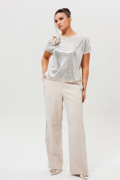Блуза, брюки Mislana 1277 серебро/беж - фото 2