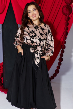 Платье Vittoria Queen 27623 черно_бежевый - фото 2