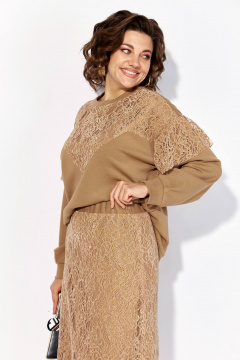 Джемпер, юбка Liliana 1499 бежевый - фото 3