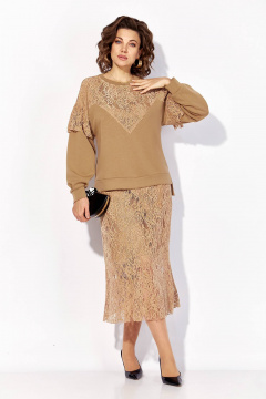 Джемпер, юбка Liliana 1499 бежевый - фото 1
