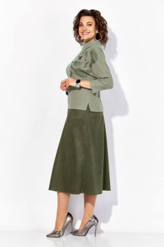 Джемпер, юбка Liliana 1500 олива - фото 2