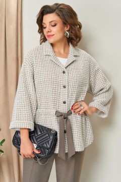 Блуза, брюки, жакет VOLNA 1441 бежевый - фото 3