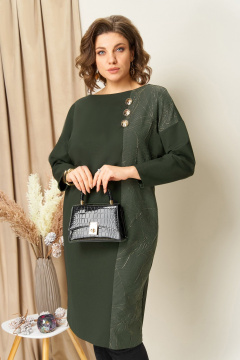 Платье VOLNA 1452 олива - фото 5