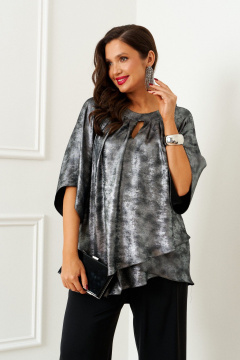 Блуза, брюки Beautiful&Free 6409 черный-серебро - фото 5