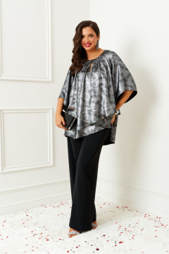 Блуза, брюки Beautiful&Free 6409 черный-серебро - фото 4