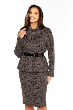 Джемпер, юбка Милора-стиль 968/1 коричневый - фото 3