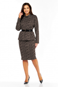 Джемпер, юбка Милора-стиль 968/1 коричневый - фото 1