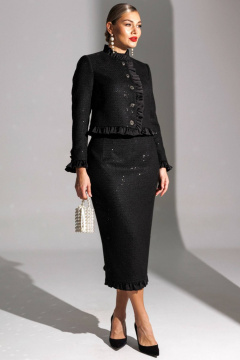 Жакет, юбка Мода Юрс 25-2941 черный - фото 1