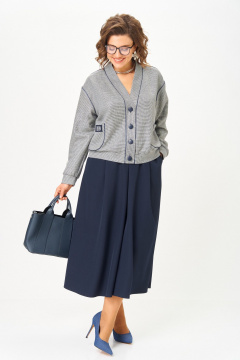 Бомбер, юбка Aira Style 24131 синий - фото 2