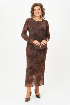 Платье Aira Style 24430 коричневый - фото 4