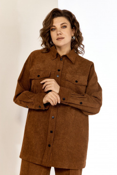 Брюки, рубашка AVA fashion М-161 коричневый - фото 5