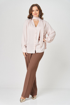 Блуза Ольга Стиль С-961 пудра - фото 4