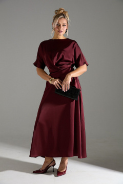 Блуза, юбка LM К1180114 бордовый - фото 2