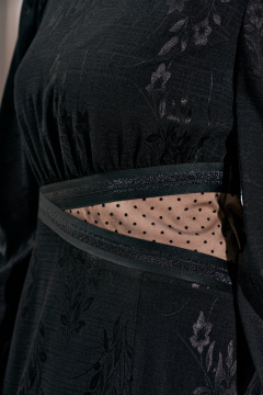 Платье с бусинками, сеткой и V-образным вырезом Lissana 4834 черный - фото 5