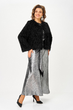 Жакет, платье Koketka i K 1332 серебристый+черный - фото 1