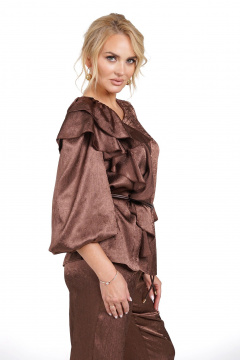 Блуза, брюки Alani Collection 2479 капучино - фото 4