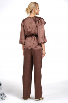 Блуза, брюки Alani Collection 2479 капучино - фото 3