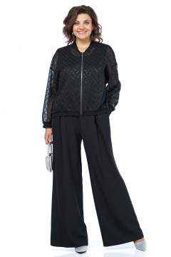 Блуза, бомбер, брюки Alani Collection 2485 черный - фото 3
