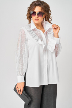 Блуза EVA GRANT 7174-1В белый - фото 3