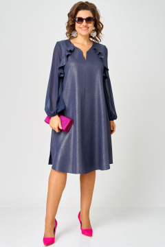 Платье EVA GRANT 7322А синий_баклажан - фото 1