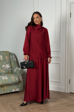 Блуза, юбка DAVA 2236 бордовый - фото 1