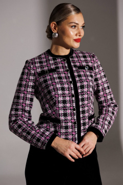 Брюки, жакет Мода Юрс 25-2950 черный_сирень - фото 4