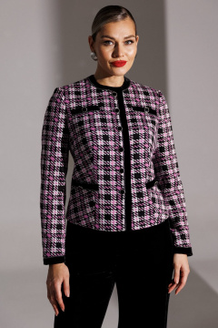 Брюки, жакет Мода Юрс 25-2950 черный_сирень - фото 3