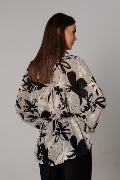 Блуза, брюки Ларс Стиль 1166 черный-серый - фото 4