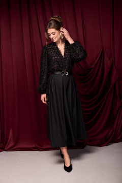 Блуза из фактурной ткани с пуговицами Mixan 2083 - фото 3