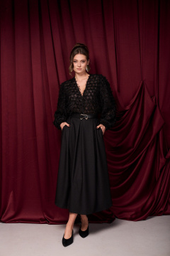 Блуза из фактурной ткани с пуговицами Mixan 2083 - фото 2