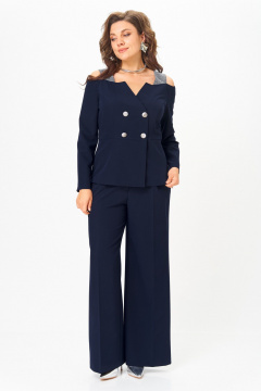 Брюки, жакет ANASTASIA MAK 1276 синий - фото 2