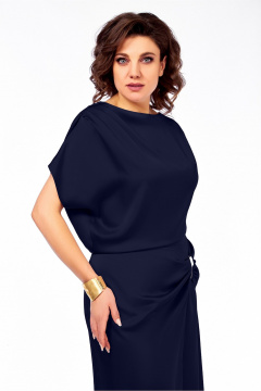 Платье Ольга Стиль С-902 синий - фото 5