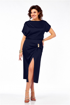 Платье Ольга Стиль С-902 синий - фото 4