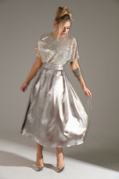 Платье LM М76 бежевый_шиммер - фото 2