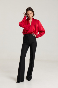 Черные широкие брюки с высокой посадкой и классическим кройом THE NAME 2272 - фото 2