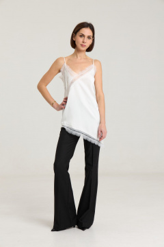 Черные широкие брюки с высокой посадкой и классическим кройом THE NAME 2272 - фото 1