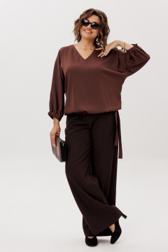 Блуза Anelli 1662 бельгийский_шоколад - фото 3