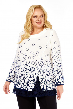 Блуза Abbi 4073 бело-синий_принт - фото 5