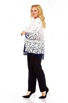 Блуза Abbi 4073 бело-синий_принт - фото 2