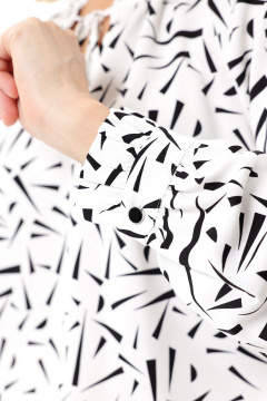 Блуза Соджи 646 белый/черный - фото 4