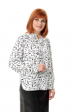 Блуза Соджи 646 белый/черный - фото 3