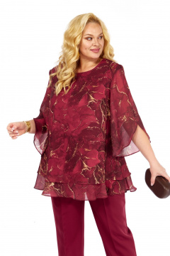 Блуза, брюки Элль-стиль 2213/10 винный - фото 5