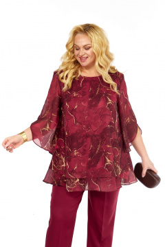 Блуза Элль-стиль 2213/10а винный - фото 4