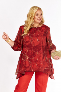 Блуза Элль-стиль 2263/13а красный - фото 3