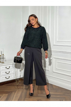 Брюки, джемпер Dilana VIP 2124 зеленый/черный - фото 2