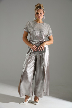 Блуза, брюки LM К180143 бежевый_шиммер - фото 4