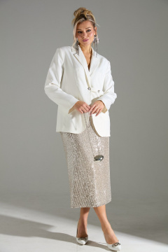 Жакет, юбка LM К4243 белое_золото - фото 5